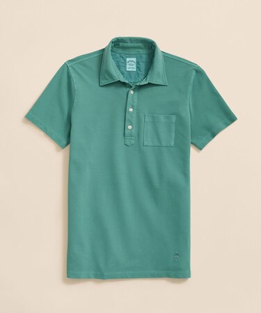 コットンピケジャージー GFロゴ ガーメントダイ ポロシャツ