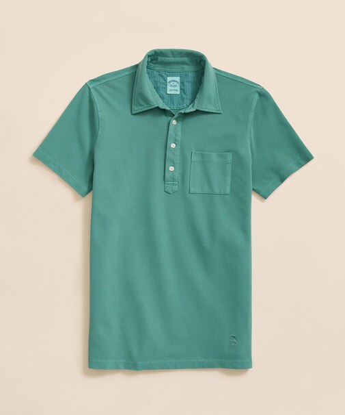 コットンピケジャージー GFロゴ ガーメントダイ ポロシャツ