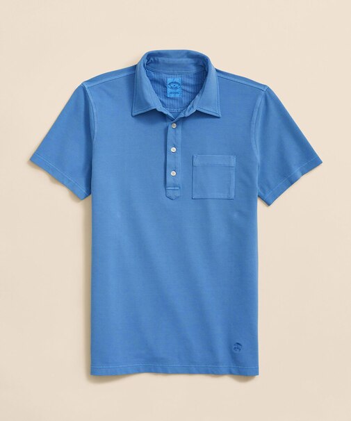 コットンピケジャージー GFロゴ ガーメントダイ ポロシャツ