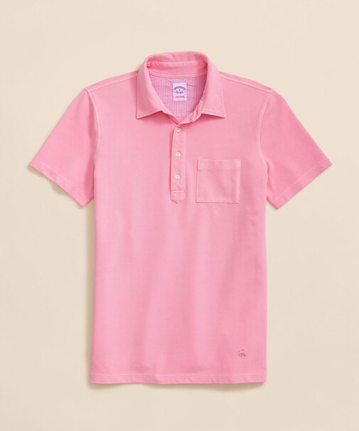 コットンピケジャージー GFロゴ ガーメントダイ ポロシャツ