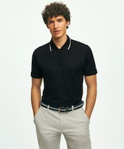 Performance Series　ポリエステルブレンド　ストレッチジャージー　ソリッド　ジップアップ　ゴルフポロシャツ