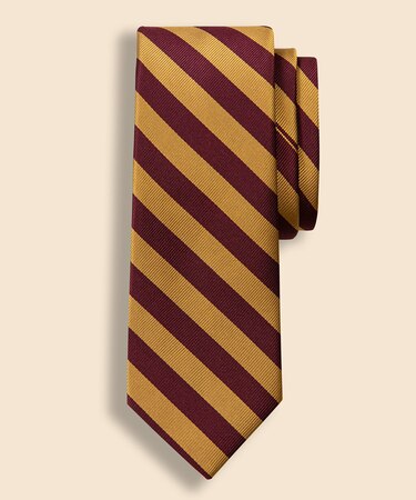 シルク　ガードストライプ　レップタイ　Made in USA