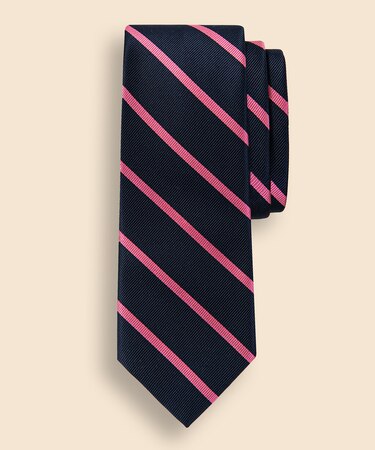 シルク　BB#3バーストライプ　レップタイ　Made in USA