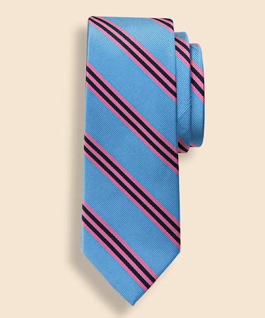 シルク　BB#1ストライプ　レップタイ　Made in USA