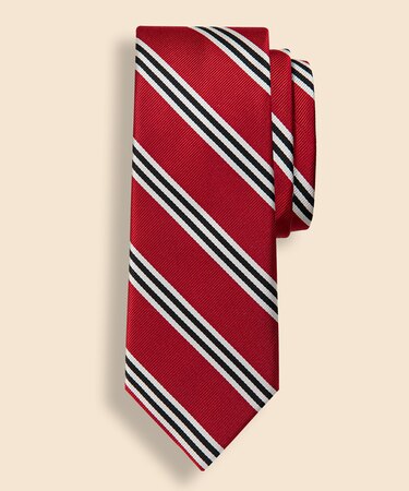 シルク　BB#1ストライプ　レップタイ　Made in USA