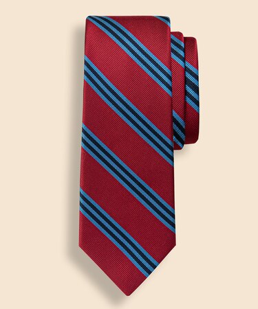 シルク　BB#1ストライプ　レップタイ　Made in USA