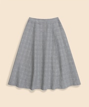 リネン/コットン グレンチェック フレアスカート