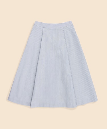 コットン　シアサッカーストライプ　ミディサーキュラースカート