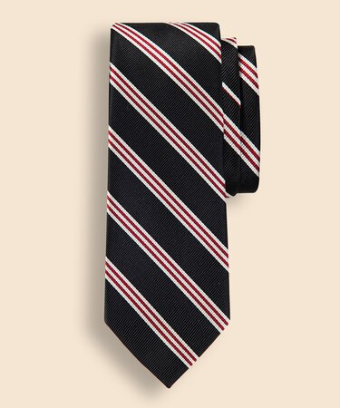 シルク　ミニBB#1ストライプ　レップタイ　Made in USA