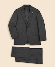 ウール　グレンチェック　段返り３釦サックスーツ　Traditional　Made in USA