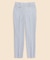 コットン　シアサッカーストライプ　プレーンフロント　クロップドパンツ