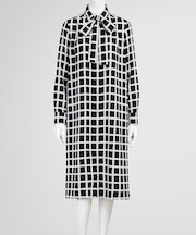 ポリエステルファイユ ロングスリーブ ソフトシャツワンピース