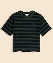 【Double B Collection】コットン　BBロゴ　マリナーストライプ　ヘビーウェイトTシャツ