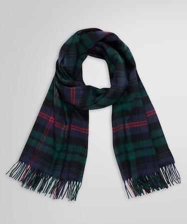 カシミヤ ブラックウォッチ オーバーペイン オブロングスカーフ