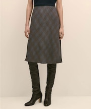 レーヨンシフォン　グレンチェック　フレアスカート