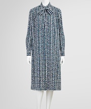 ポリエステルファイユ ロングスリーブ ソフトシャツワンピース