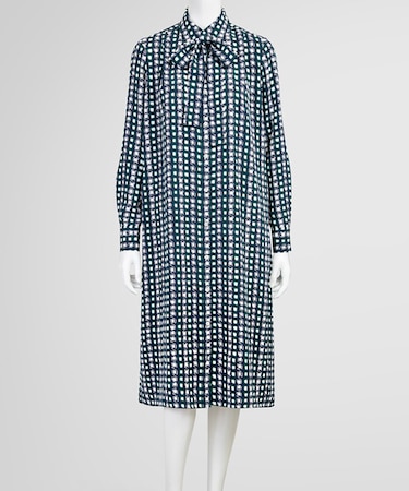 ポリエステルファイユ ロングスリーブ ソフトシャツワンピース