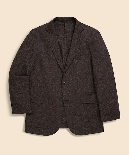 ポリエステル/リネン リップルジャージー 段返り3釦サックジャケット Classic