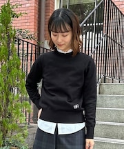 【Double B Collection】レーヨン／ポリエステル　BBロゴ　クルーネックセーター