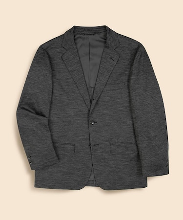 ウール　ニット　ハウンドトゥース　段返り３釦サックジャケット　Slim