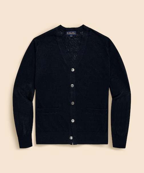 リネン　Vネックカーディガン