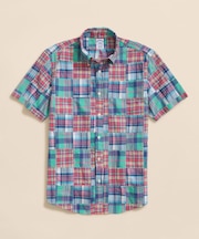 コットン　マドラスパッチワーク　ショートスリーブ　カジュアルシャツ　Regular Fit