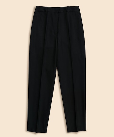 ストレッチウールフランネル　クロップド　ドレスパンツ