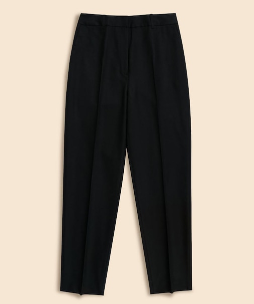 ストレッチウールフランネル　クロップド　ドレスパンツ