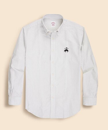 ◆オンラインストア限定◆ コットンオックスフォード ビッグGFロゴ オルタネイトストライプ カジュアルシャツ Traditional Fit