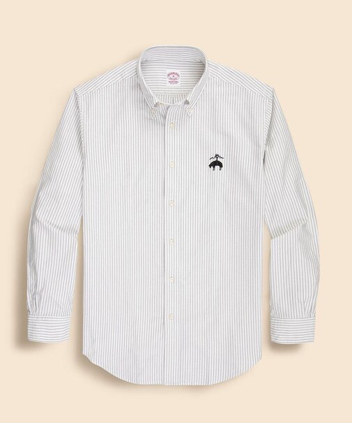 ◆オンラインストア限定◆ コットンオックスフォード ビッグGFロゴ オルタネイトストライプ カジュアルシャツ Traditional Fit