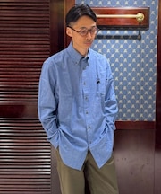 ◆オンラインストア限定◆  コットン　ライト デニム　ビッグGFロゴ　カジュアルシャツ　Traditional Fit