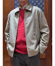 ウール　ガンクラブチェック　ジップブルゾン