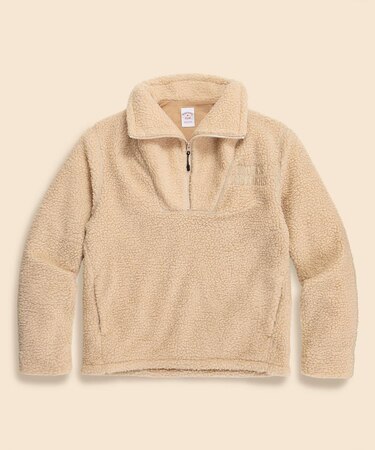 ポリエステル フリース ハーフジップ モックネックプルオーバー