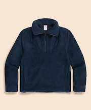 ポリエステル　フリース　ハーフジップ　モックネックプルオーバー