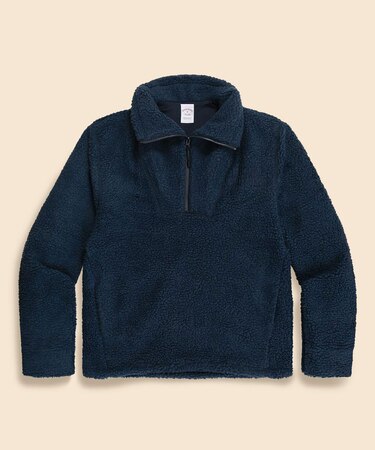 ポリエステル フリース ハーフジップ モックネックプルオーバー