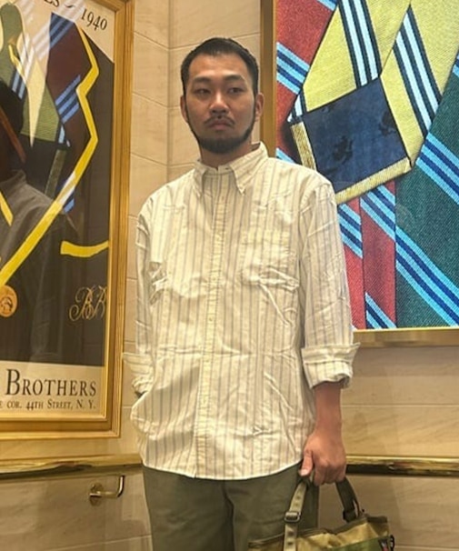 コットンオックスフォード ストライプ フライデーシャツ