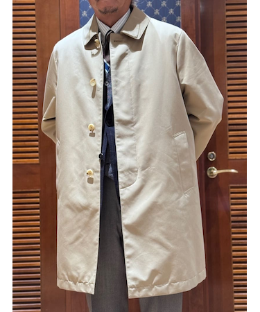 コットン/ポリエステル ギャバジン キルティングライナー カーコート