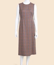 ウールブレンド　ガンクラブチェック　ノースリーブワンピース