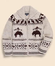 ウール　GFロゴ　フルジップ　カウチンセーター