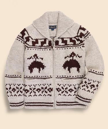 ウール　GFロゴ　フルジップ　カウチンセーター