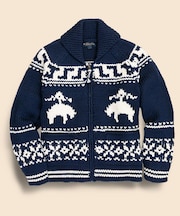 ウール　GFロゴ　フルジップ　カウチンセーター