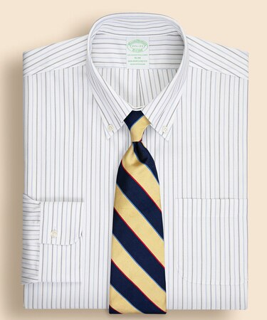 ストレッチコットン ロイヤルオックスフォード オルタネイトストライプ ドレスシャツ Slim Fit