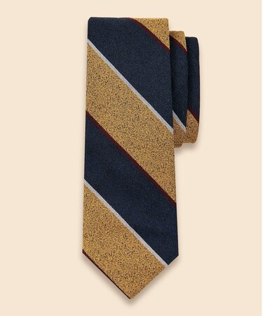 ウールブレンド　メランジ　ワイドストライプタイ