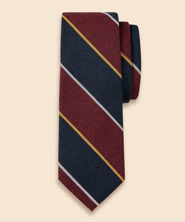 ウールブレンド　メランジ　ワイドストライプタイ