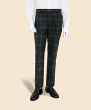 ウールツイル　ブラックウォッチ　プリーテッド　トラウザーズ　Traditional