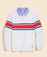 コットンジャージー　GFロゴ　チェストストライプ　ラグビーシャツ