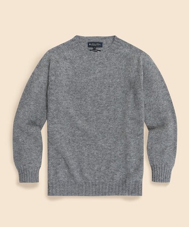 シェットランドウール　クルーネックセーター