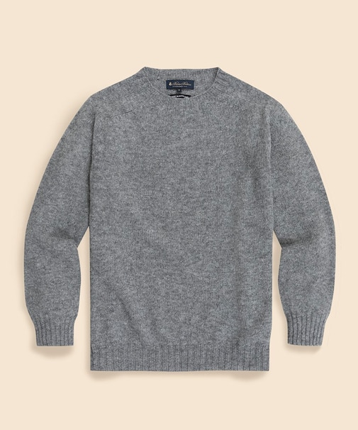 シェットランドウール　クルーネックセーター