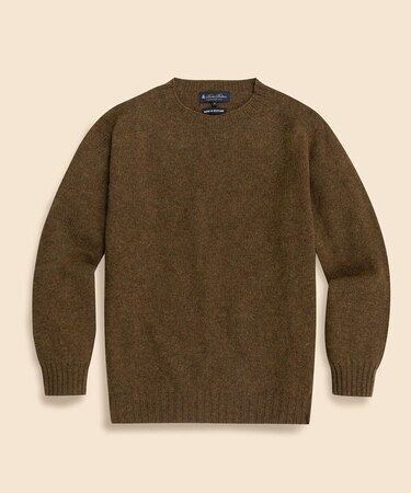 シェットランドウール　クルーネックセーター