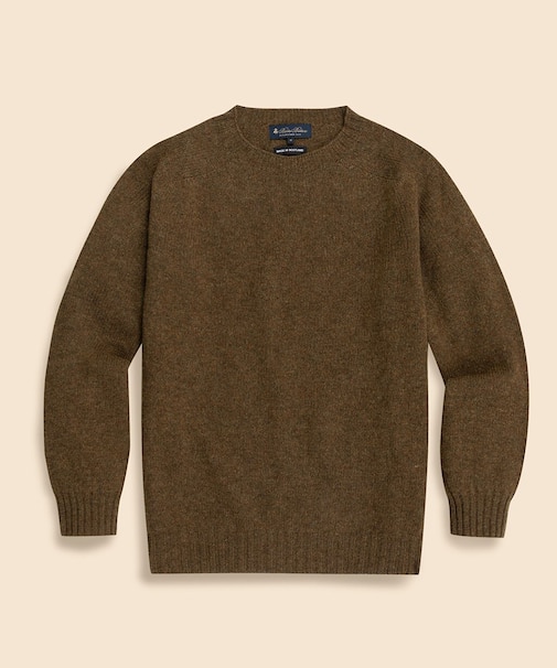 シェットランドウール　クルーネックセーター